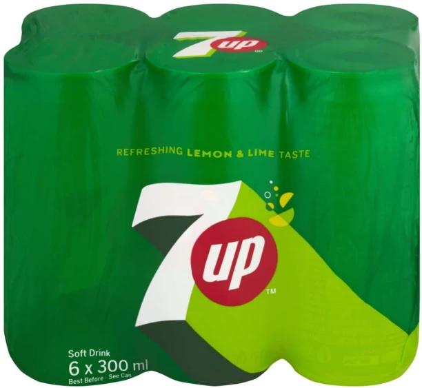 7 Up Lemon and Lime Flavoured Soft Drink 6 x 300 ml (6x300 ml)