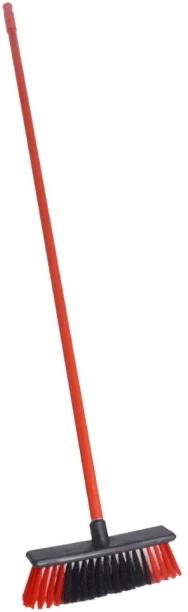Academy Promo Dry Plastic Handle Nylon Broom Black, Red