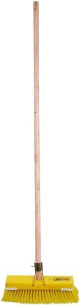 Addis Wooden With Metal Connector Dry Plastic Handle Plastic Broom Yellow