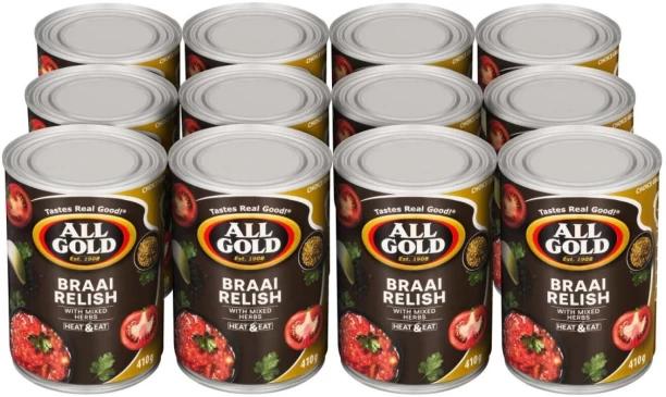 All Gold Braai Relish With Mixed Herbs Vegetables 410 g, Pack of 12