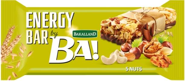 Bakalland 5 Mix Nuts Energy Bar Pouch 40 g