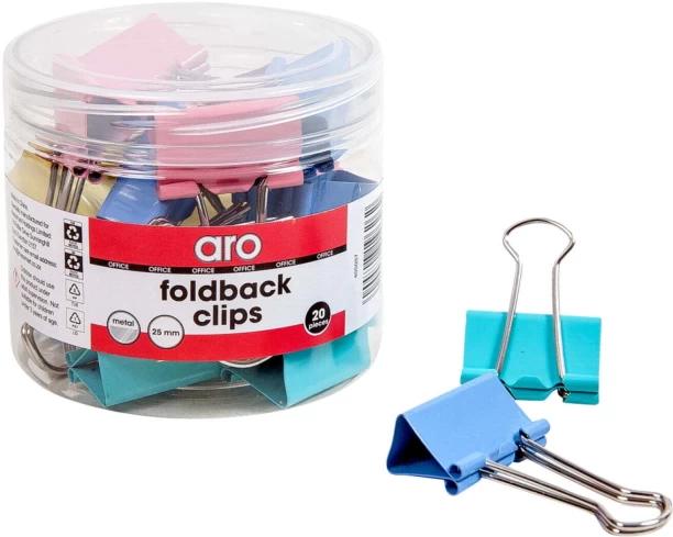 Aro 25 Metal Clipboard Clip 20, Multicolour