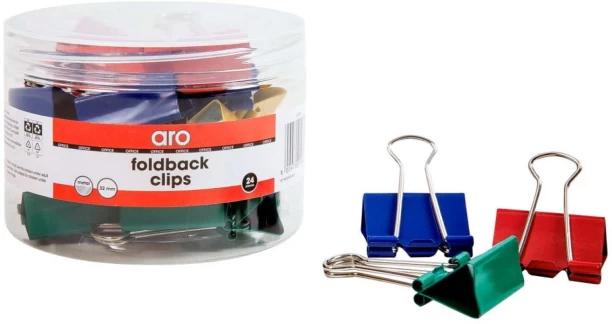 Aro 32 Metal Clipboard Clip 24, Multicolour