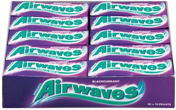Airwaves Sugar Free Blackcurrent Chewing Gum 30 x 10 piece (30x10 )