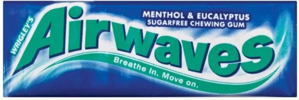 Airwaves SugarFree Menthol and Eucalyptus Flavoured Chewing Gum 10 piece