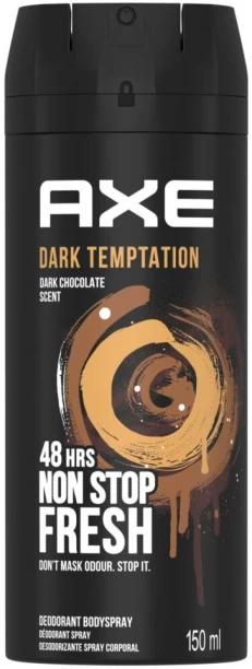 Axe Dark Temptation Dark Chocolate Non Stop Fresh Deodorant Spray  -  For Men 150 ml, Pack of 72