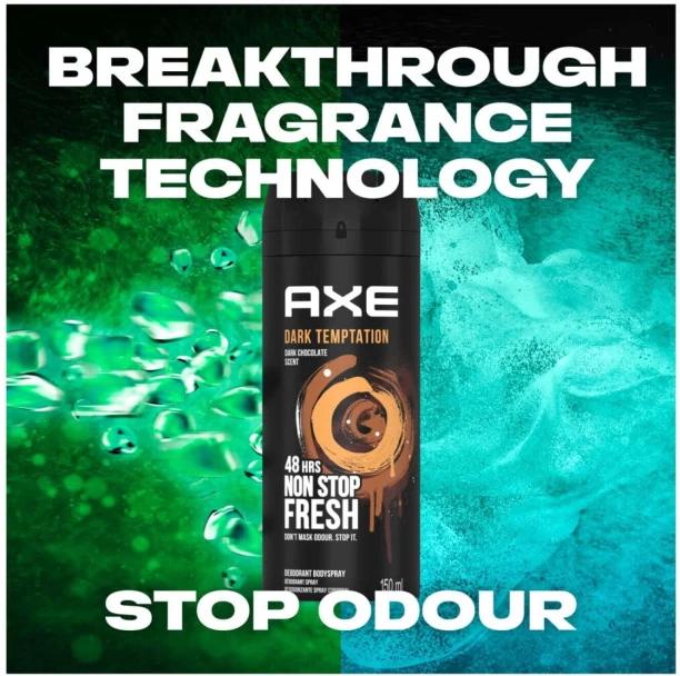 Axe Dark Temptation Dark Chocolate Non Stop Fresh Deodorant Spray  -  For Men 150 ml