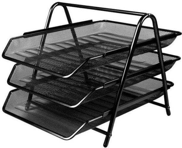 Aro 3 Compartments Metal Mesh Filing Folders & Accessories Black