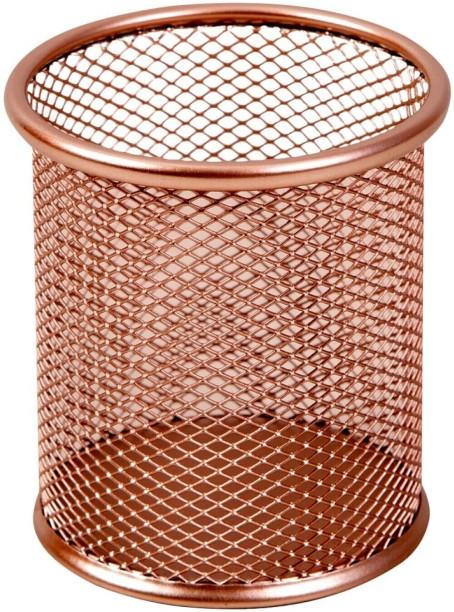 Aro 1 Compartments Metal Mesh Pencil Stand Silver