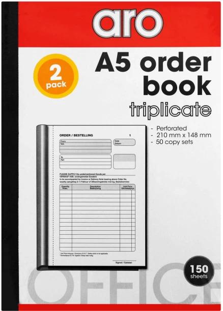 Aro Order Book A5 Triplicate Books Feint White