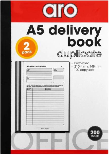 Aro Delivery Book A5 Duplicate Books Feint White