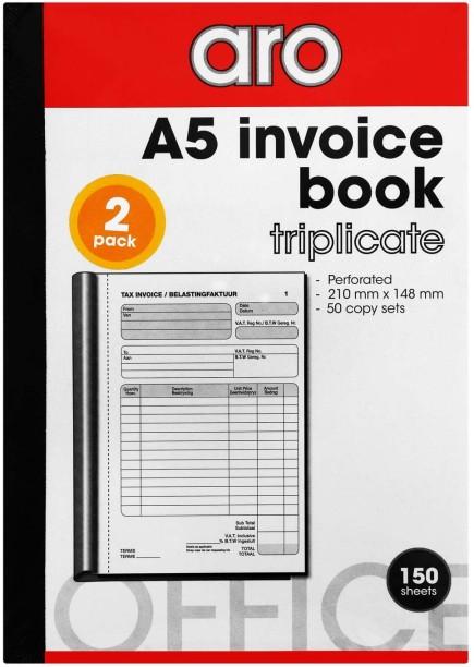 Aro Invoice Book A5 Triplicate Books Feint White