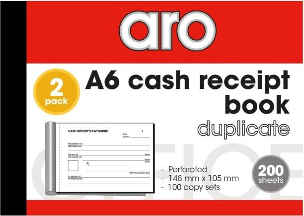 Aro Receipt Book A6 Cash Memo Feint White