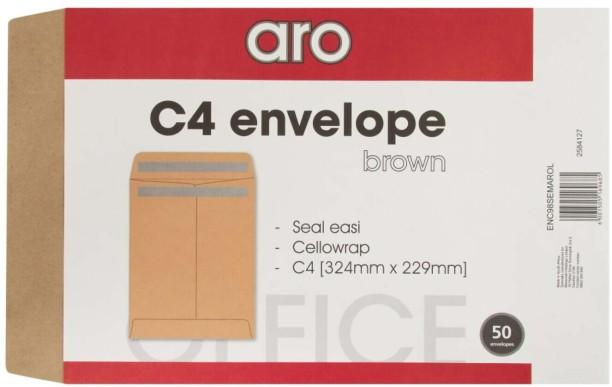 Aro C4 Pocket Seal Easi Envelopes Pack of 1 Brown