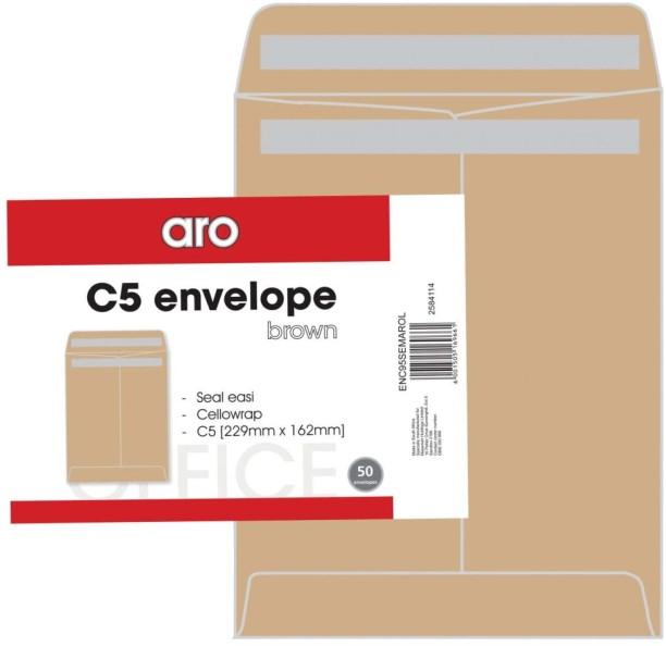 Aro Easi 50 Envelopes Pack of 1 Brown