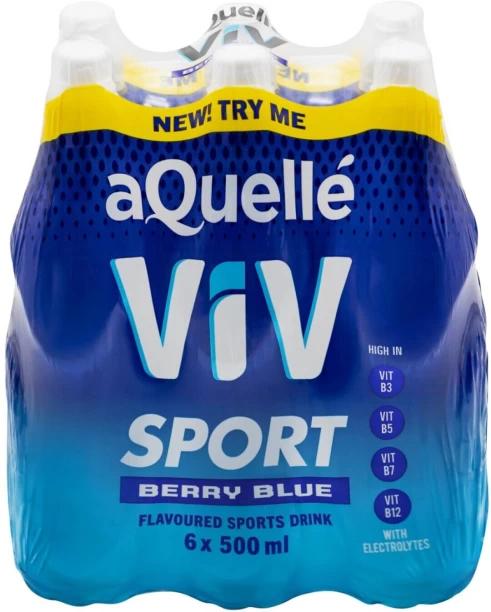 aQuelle ViV Sports Drink Berry Blue Flavoured, 6 x 500 ml (6x500 ml)
