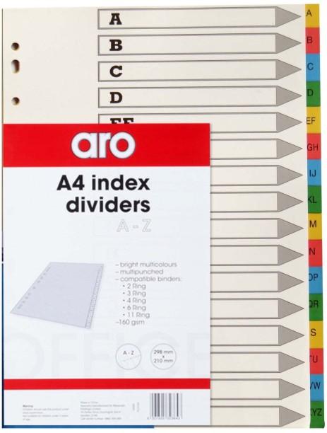 Aro Polypropylene File Divider Set of 1, Multicolour