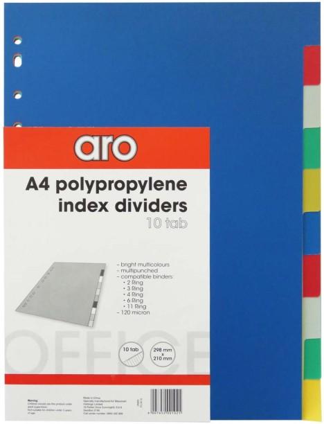 Aro Polypropylene Index Dividers Set of 1, Multicolour