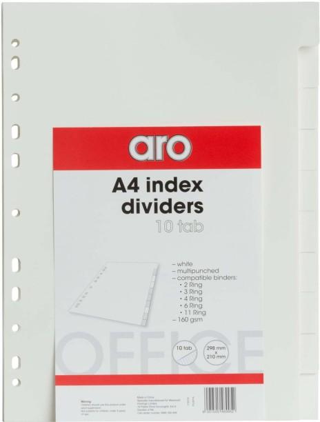 Aro Polypropylene File Divider Set of 1, White