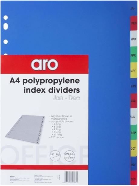 Aro Polypropylene Index Dividers Set of 1, Blue