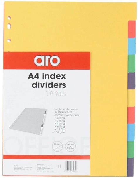 Aro Polypropylene File Divider Set of 1, Multicolour