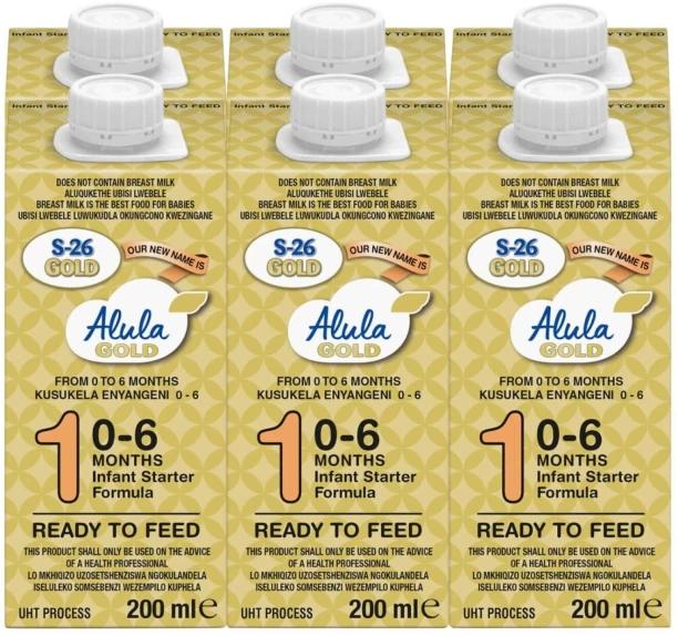 Alula S-26 1 Ready To Feed Infant Starter Formula 6 x 200 ml, 0-6 Months (6x200 ml)