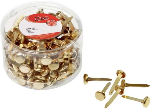 Aro Split Pins Small Pin Clip Dispenser Yellow, 200