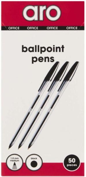 Aro Office Ball Pen Pack of 50, Black