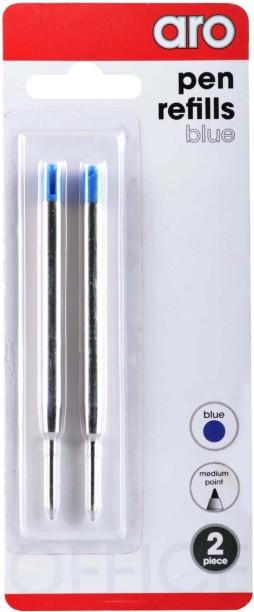 Aro Roller Ball Pen Refill Pack of 2, Blue