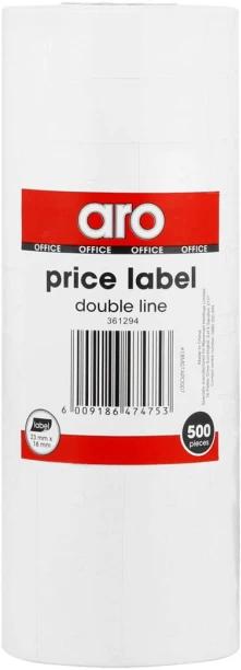 Aro price double line Self Adhesive Paper Label White