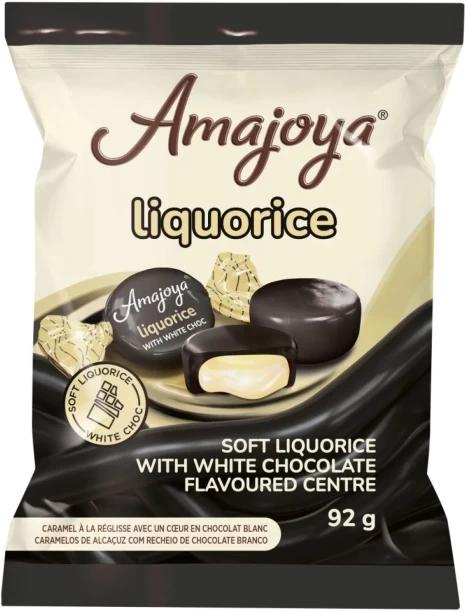 Amajoya Soft Liquorice White Chocolate Toffee Pack of 1 x 92 g