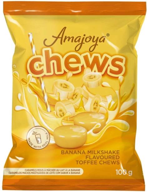 Amajoya Chews Banana Milkshake Toffee Pack of 1 x 100 g