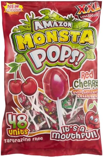 Amazon Monsta Pops Red Cherry Lollipop Pack of 1 x 864 g