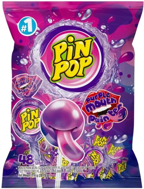 Aldor Purple Mouth Paint Watermelon and Strawberry Lollipop Pack of 1 x 864 g