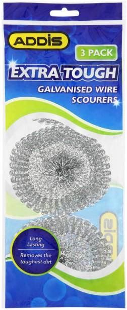 Addis Extra tough Galvanised wire scourers Stainless Steel Scrub Regular