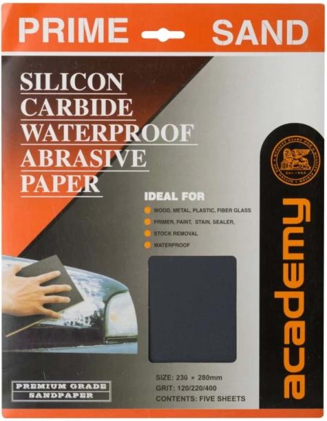 Academy Assorted Water Paper Aluminium Oxide Sandpaper 120/220/400 Pack of 1 (Pack of 400)