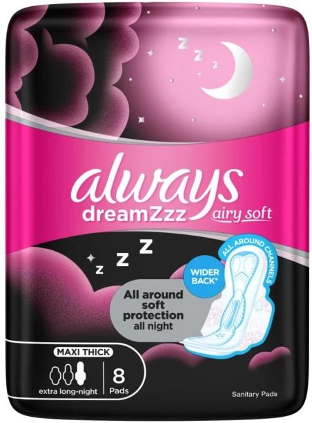 Always Airy Soft Maxi Thick Maxi Long +size Sanitary Pad Pack of 8