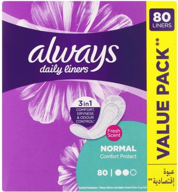Always Panty Liners Normal Scented Regularsize Pantyliner Pack of 80