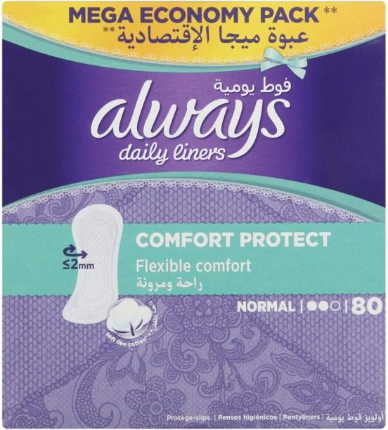 Always Panty Liners Nrm Unscented Regularsize Pantyliner Pack of 80