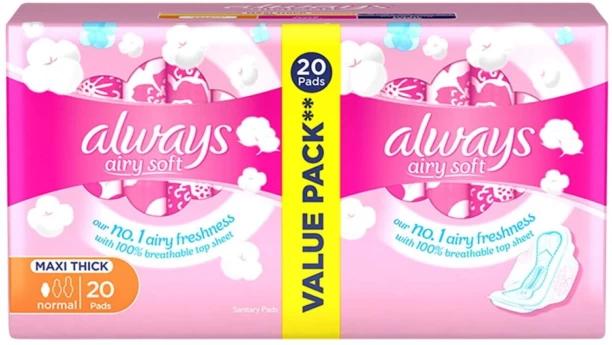 Always Maxi Pads | Soft Normal Long Maxisize Sanitary Pad Pack of 20