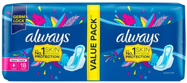 Always Maxi Duo Sanitart Pads Maxisize Sanitary Pad Pack of 18