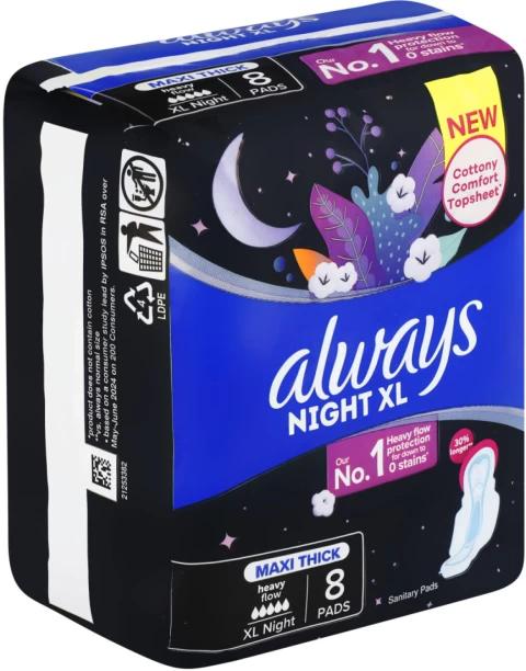 Always Airy Soft Maxi Thick Maxi Long +size Sanitary Pad Pack of 8