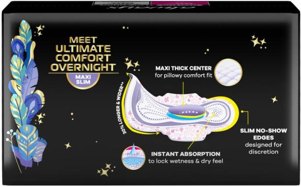 Always Platinum Maxi Slim Quattro Night Maxi Slimsize Sanitary Pad Pack of 24