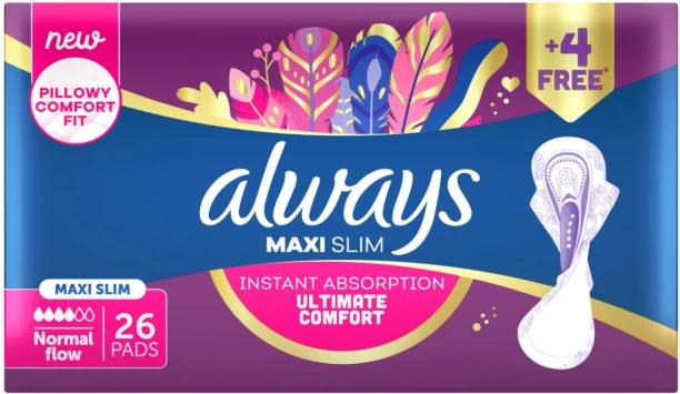 Always Maxi Slim Maxi Slimsize Sanitary Pad Pack of 26