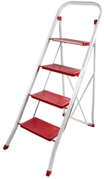Armour 2 Step Round Handle Folding Stool Steel Ladder With Platform, Hand Rail